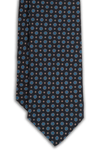 Corbata Microflores Azul Oscuro de seda - BUND