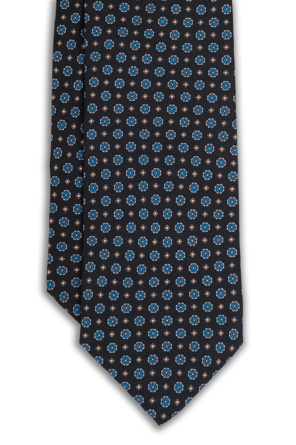 Corbata Microflores Azul Oscuro