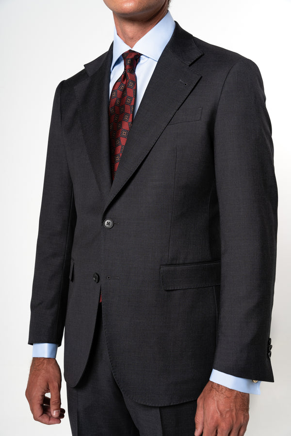 Plain Wool Dark Grey Suit