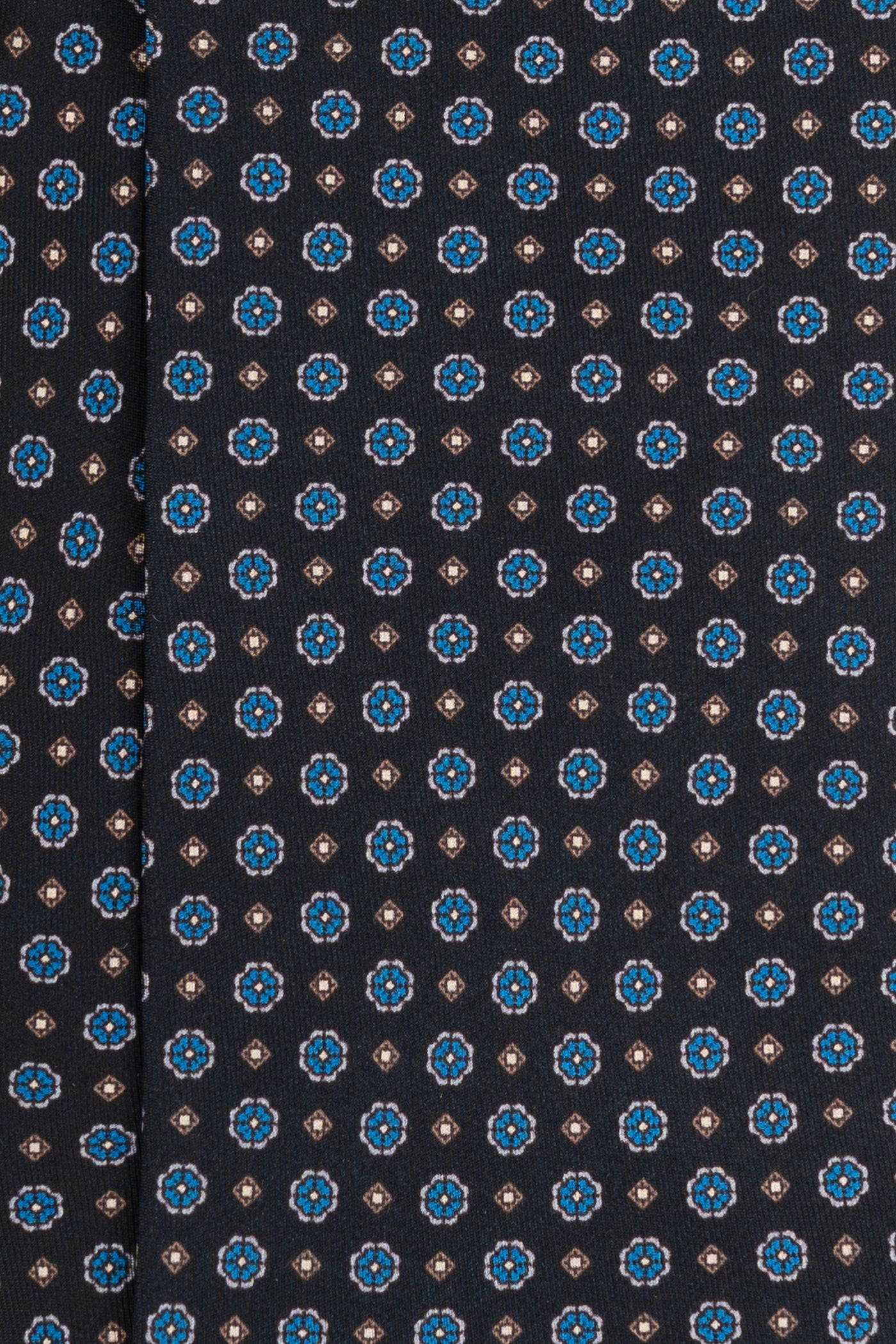 Corbata Microflores Azul Oscuro de seda - BUND