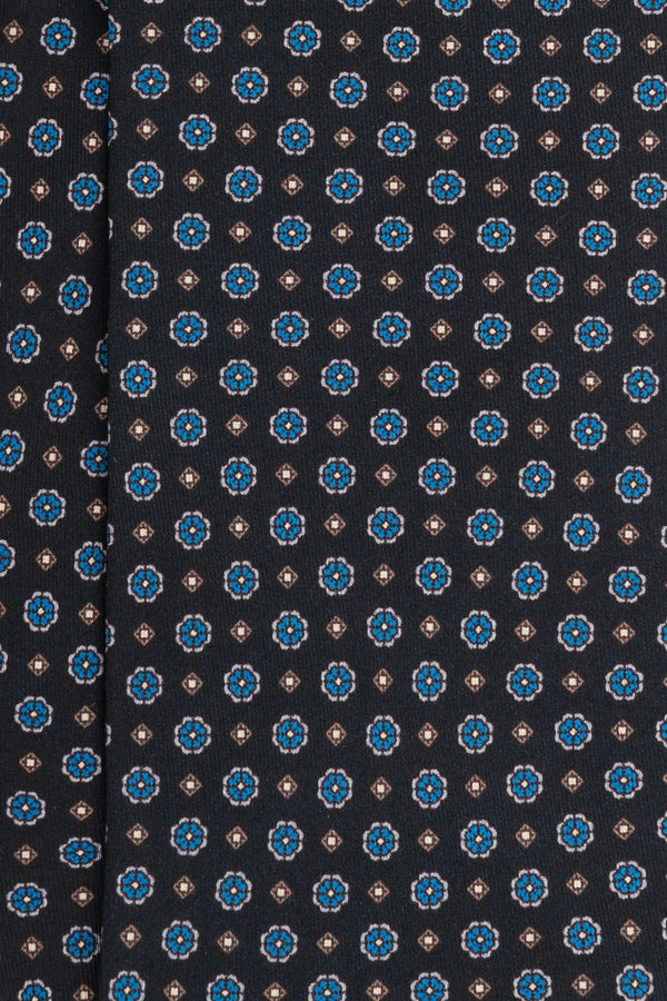 Corbata Microflores Azul Oscuro