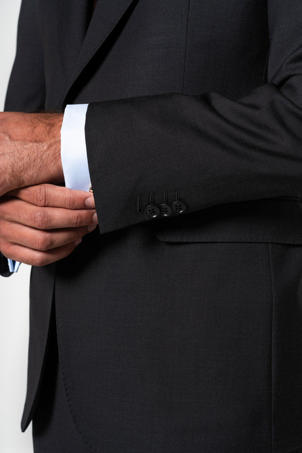 Plain Wool Dark Grey Suit