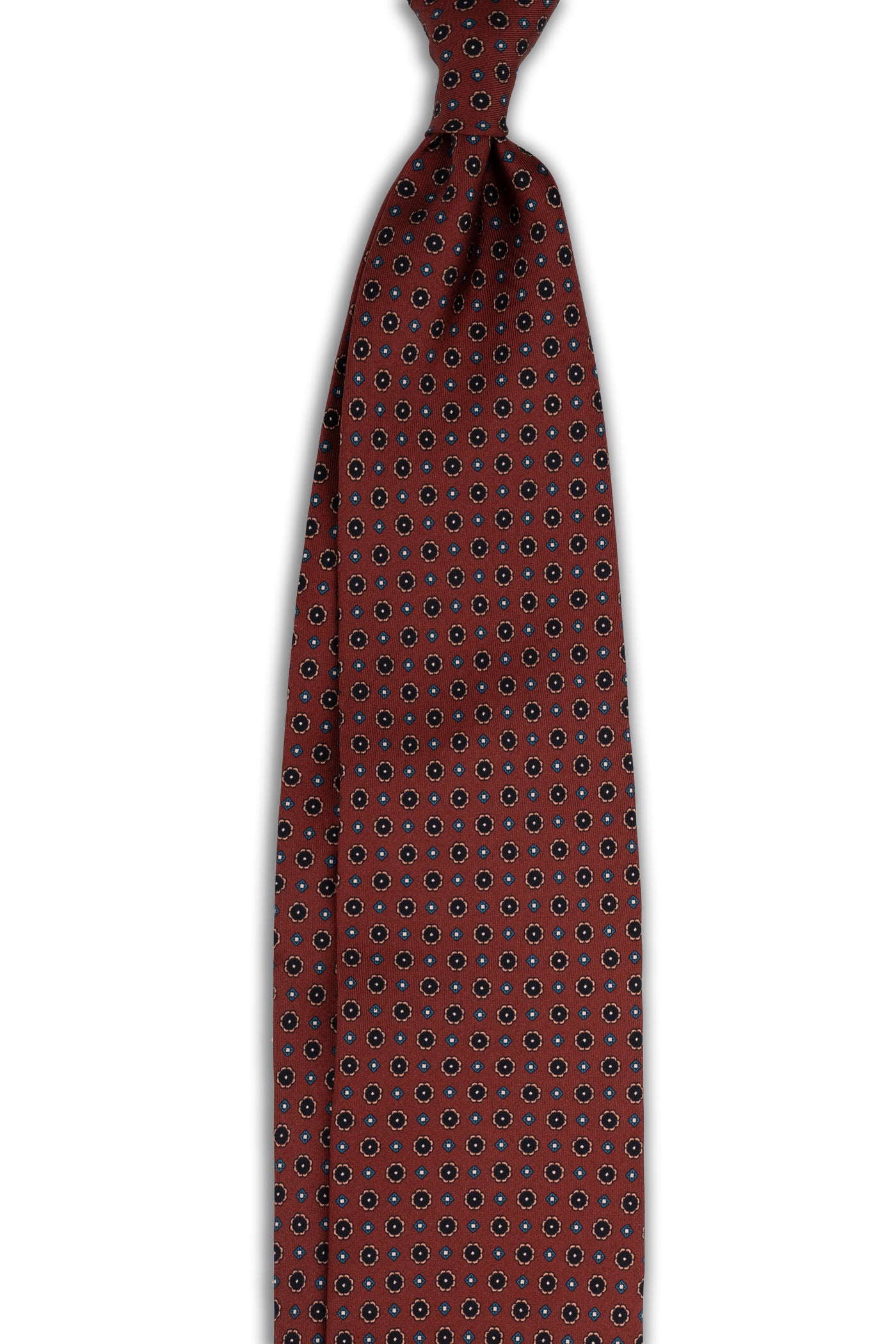 Corbata Microflores Burdeos de seda - BUND