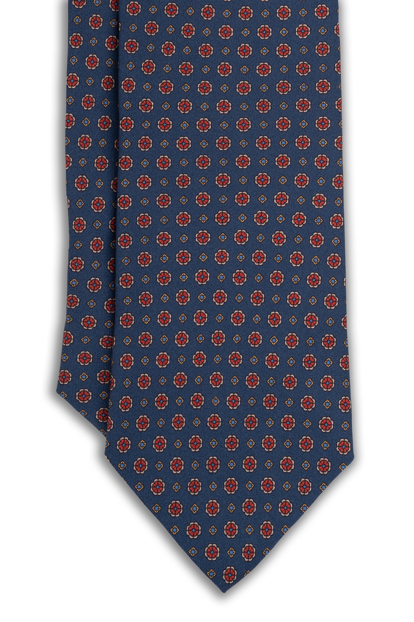 Corbata Microflores Azul de seda - BUND