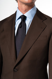 Plain Wool Chocolate Brown Suit