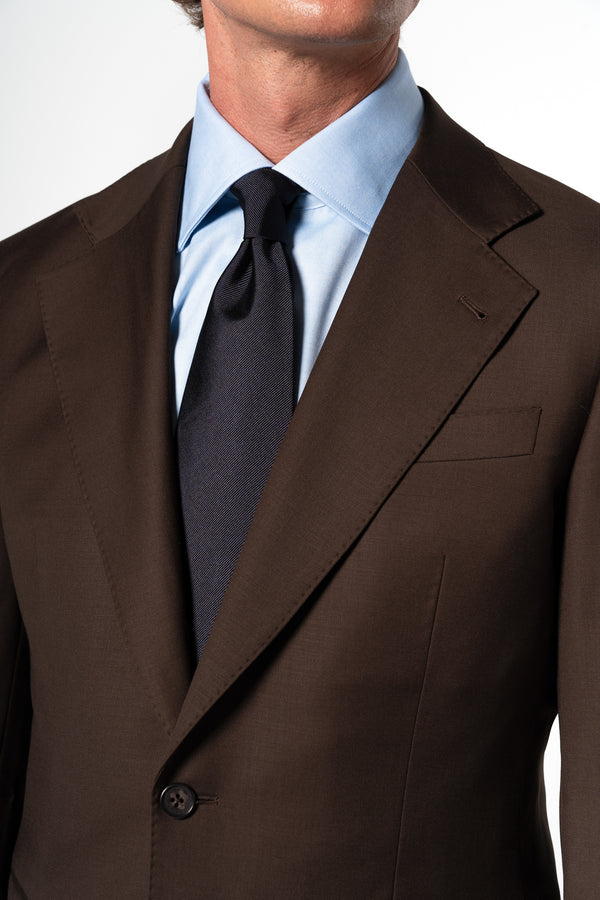 Plain Wool Chocolate Brown Suit