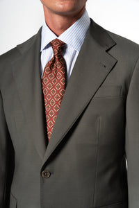 Plain Wool Olive Green Suit