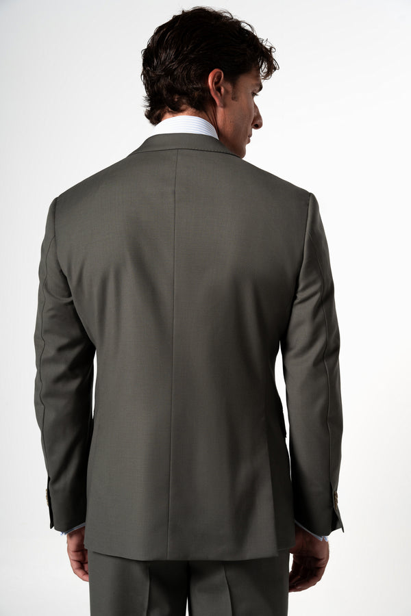 Plain Wool Olive Green Suit