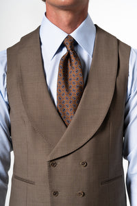 Plain Wool Vison Tailoring Vest Double