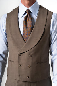 Plain Wool Vison Tailoring Vest Double