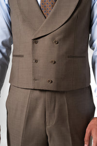 Plain Wool Vison Tailoring Vest Double