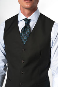 Plain Wool Dark Green Tailoring Vest Single
