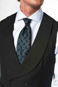 Plain Wool Dark Green Tailoring Vest Double