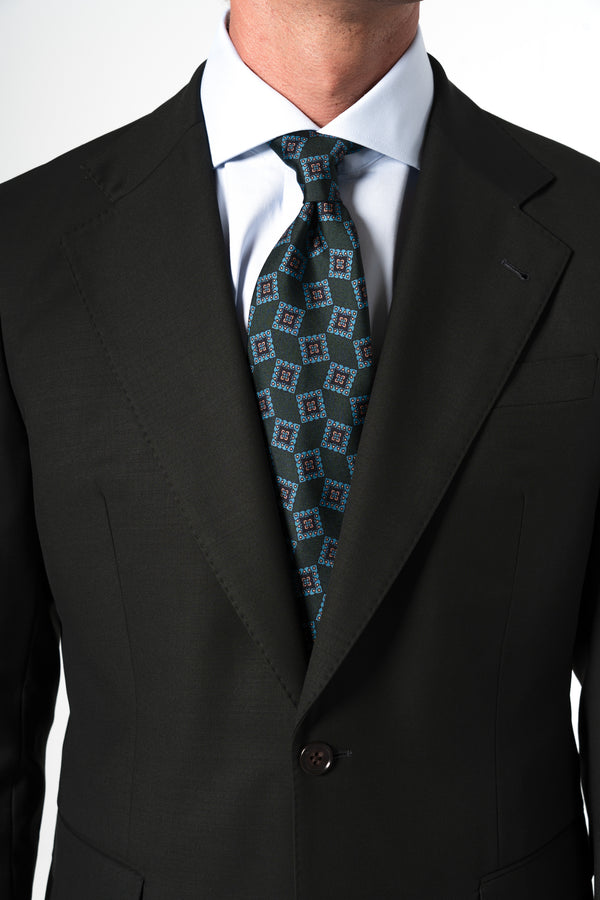 Plain Wool Dark Green Suit