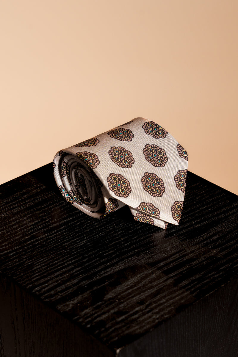 Corbata Beige Maya de seda - BUND