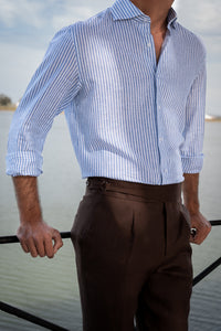Pantalón Lino Soft Ghurka Brown - Pantalón a medida BUND