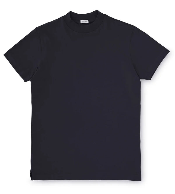 Deep Blue Hi-neck Cotton T-Shirt (Son of a Tailor)