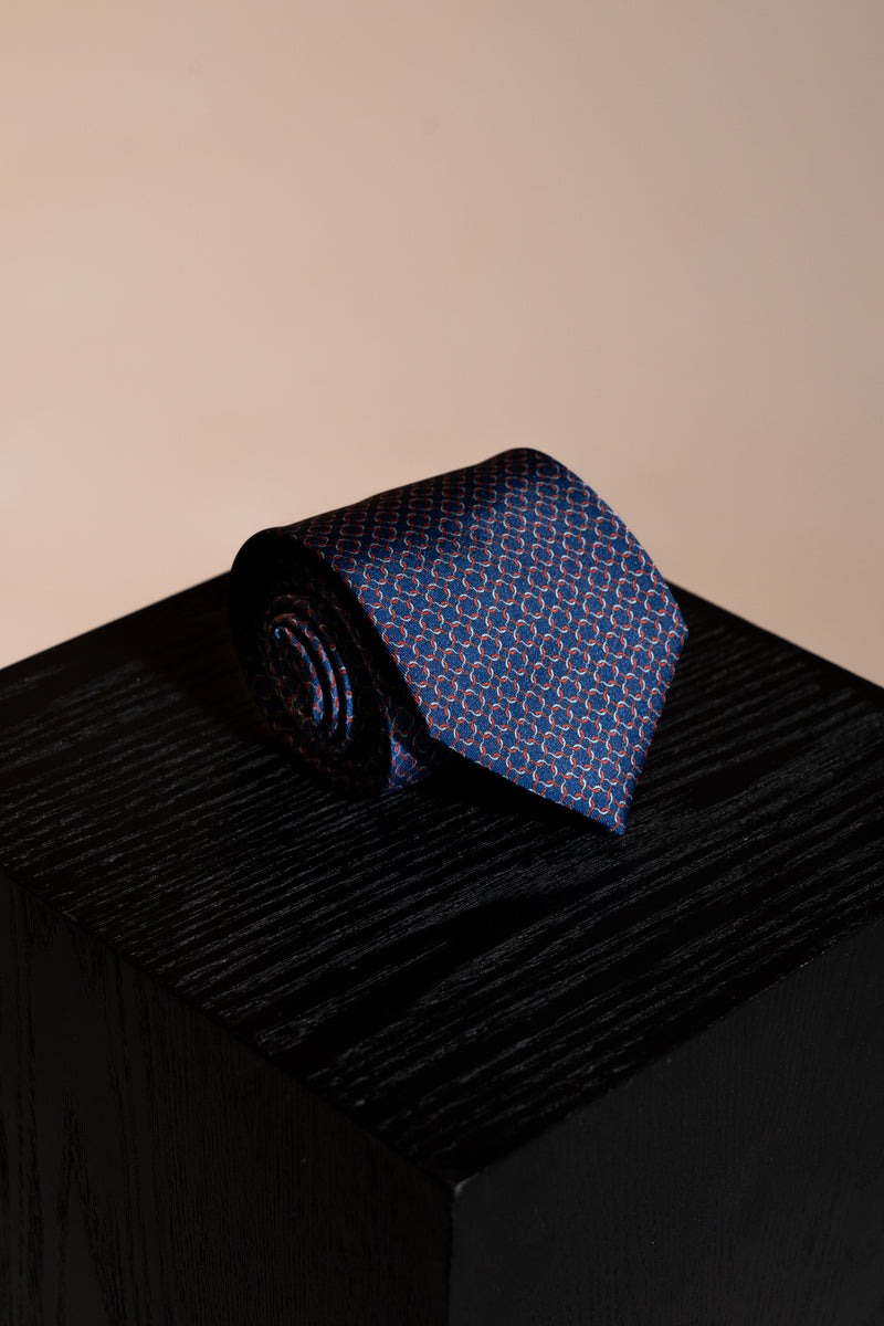 Corbata Enlazada Navy de seda - BUND