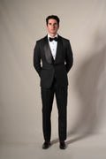 Image for Black Herringbone 3 Pieces Tuxedo