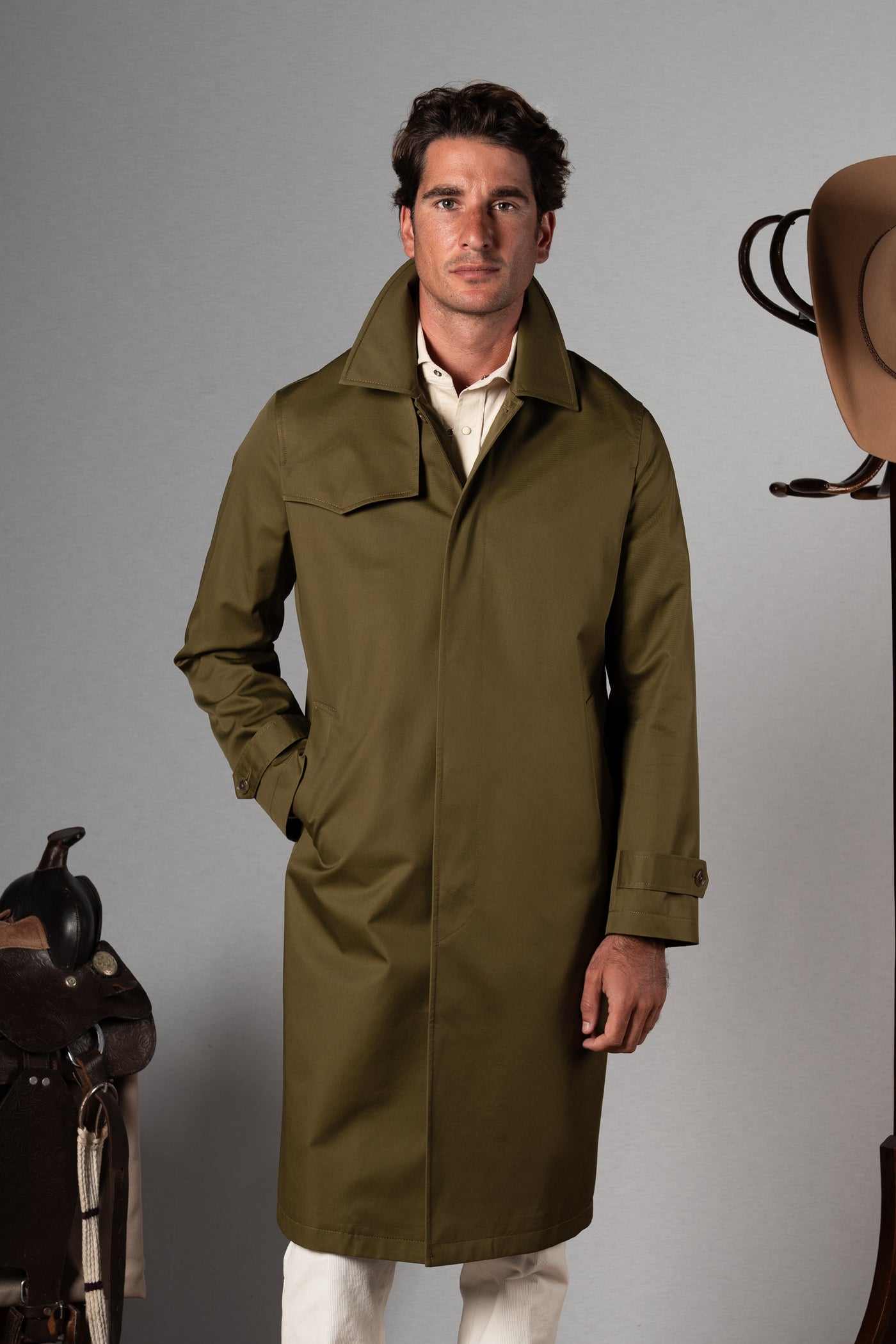Green Western Rain Coat - Abrigo a medida BUND