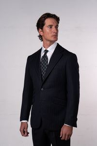 Herringbone Dark Navy Suit - Traje a medida BUND