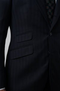 Herringbone Dark Navy Suit - Traje a medida BUND