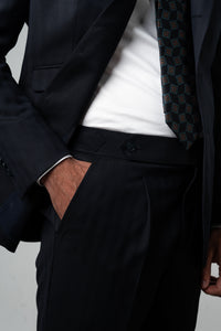 Herringbone Dark Navy Suit - Traje a medida BUND