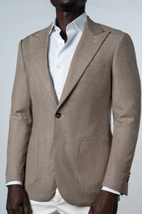 Houndstooth Light Brown Blazer - Blazer a medida BUND