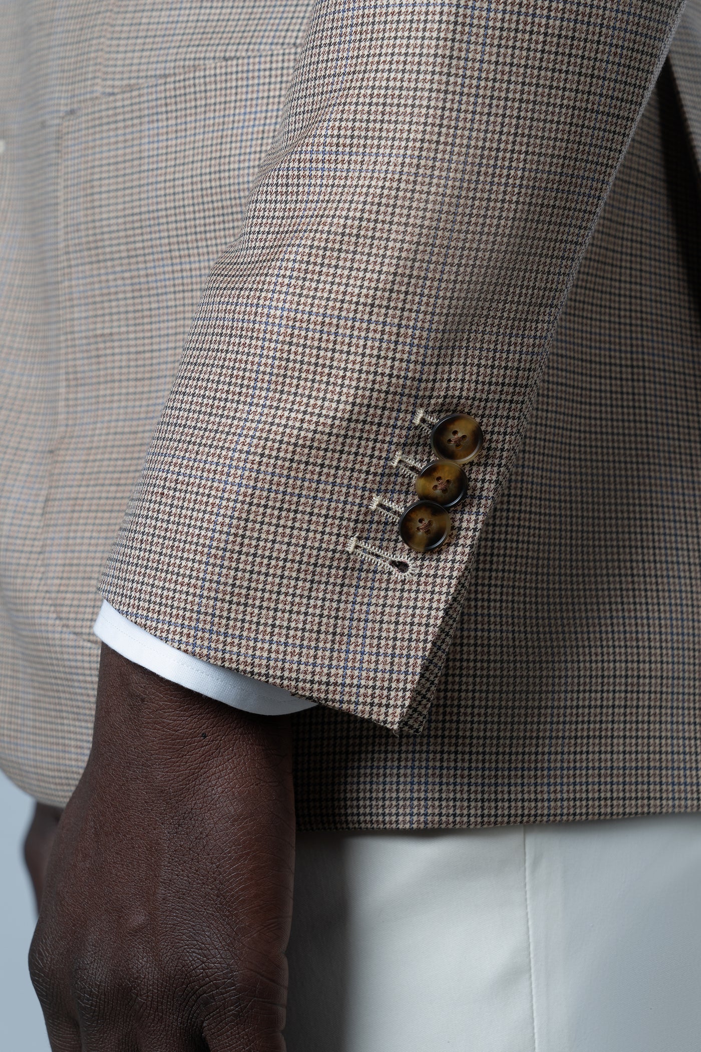 Houndstooth Light Brown Blazer - Blazer a medida BUND