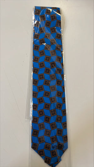 Corbata Geométrica Azul de seda - BUND