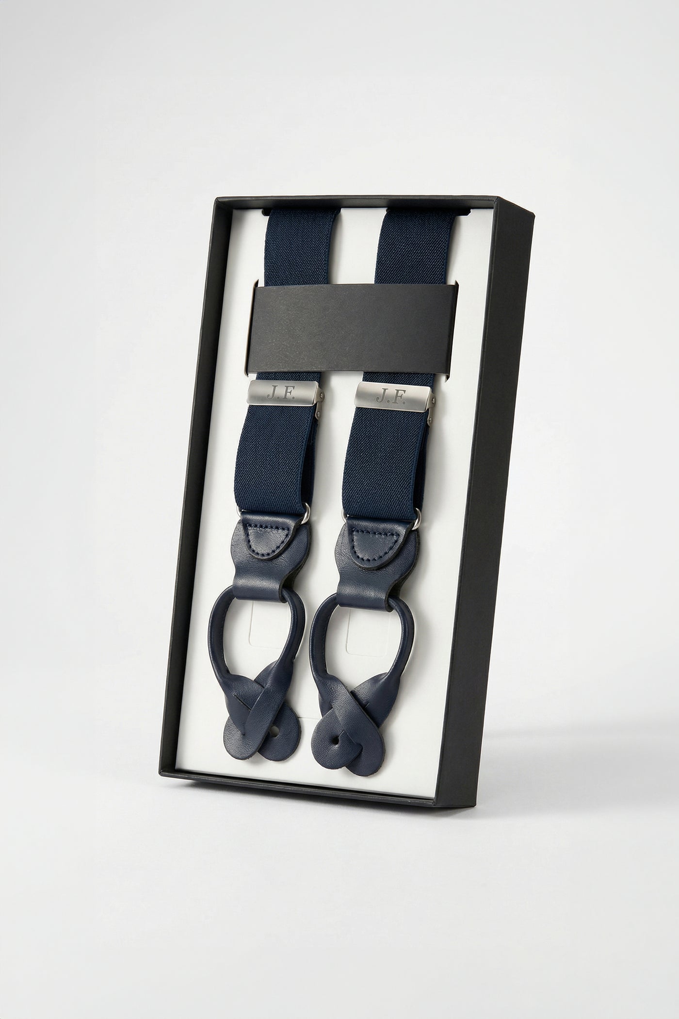 Tirantes Lisos Azul Marino con cuero - BUND