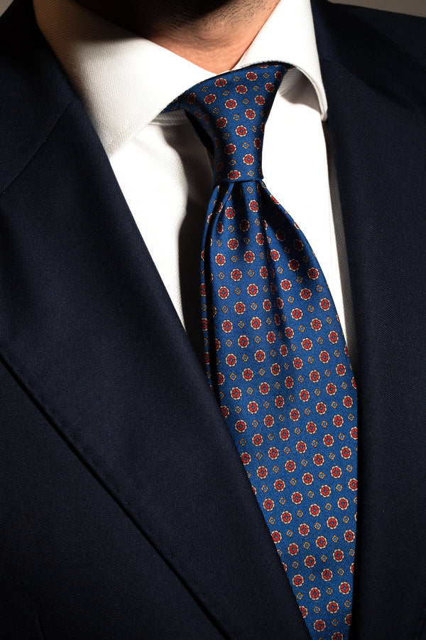 Corbata Microflores Navy