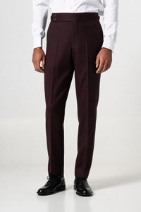 Burgundy Tropical Wool Pants
