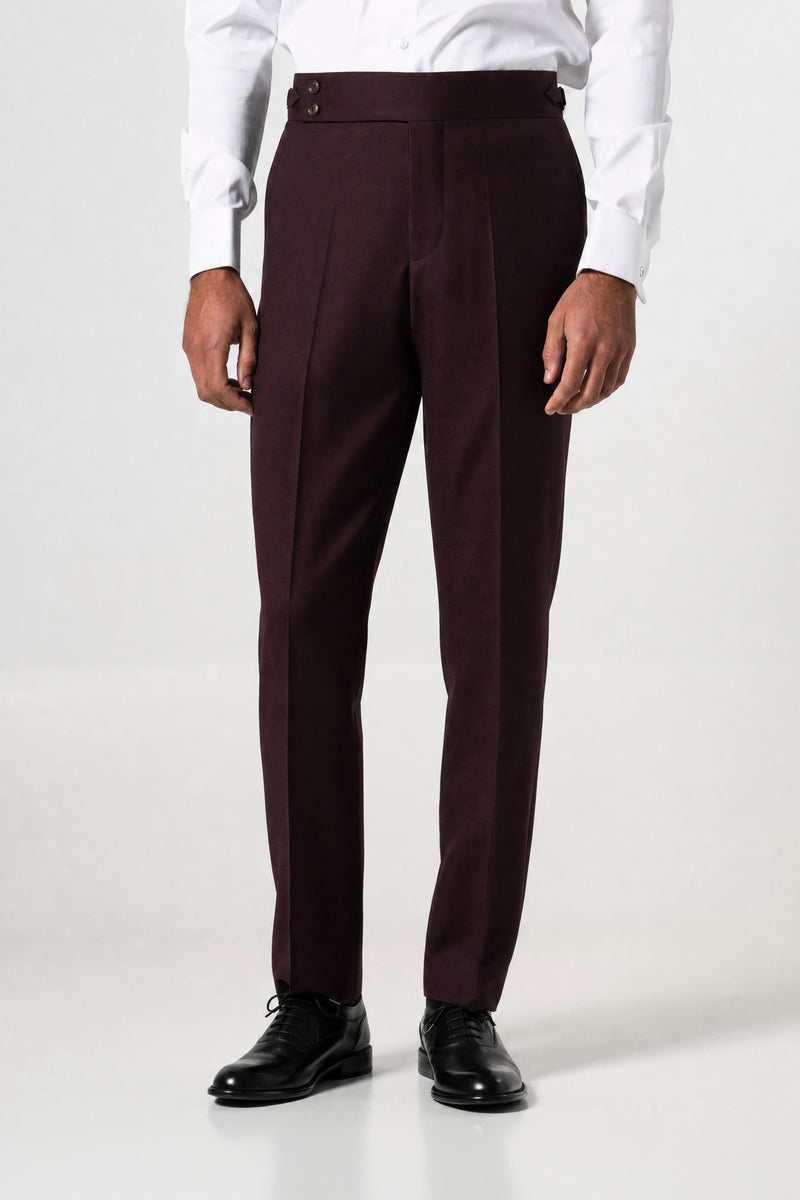 Burgundy Tropical Wool Pants