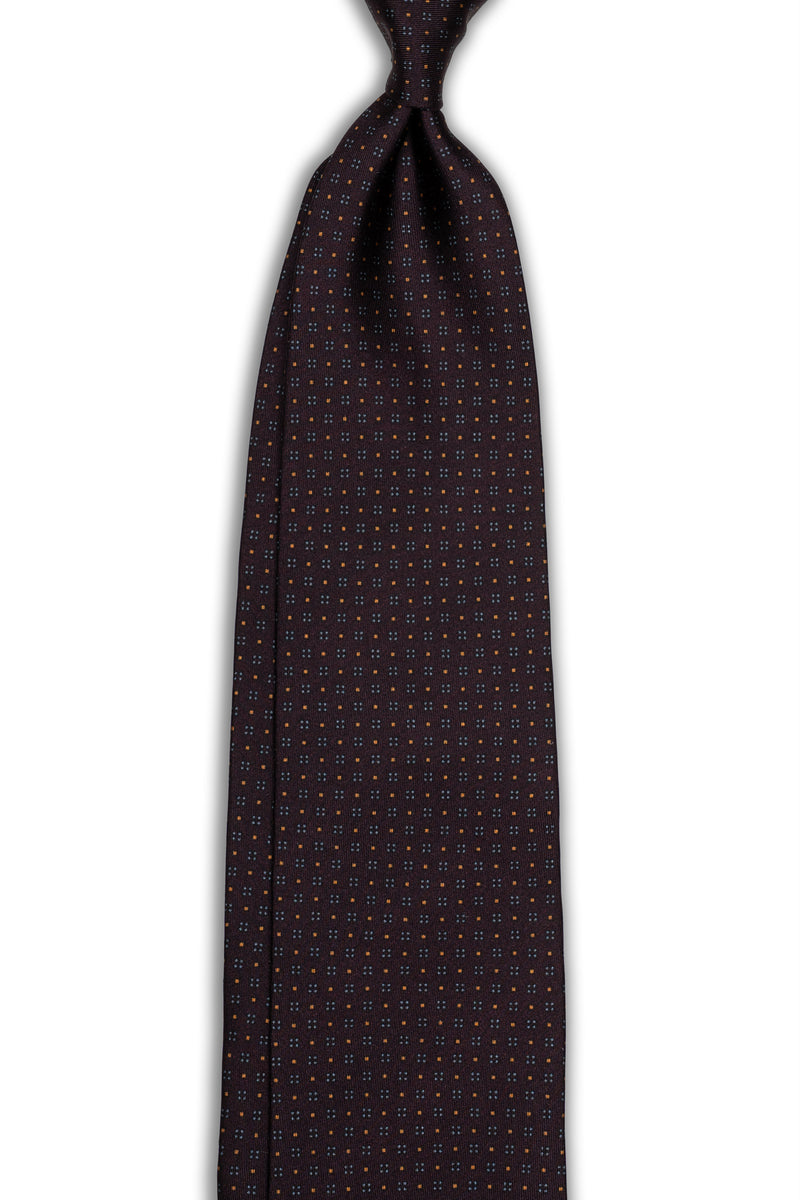 Mid Flowers 3 fold-tie - Burgundy