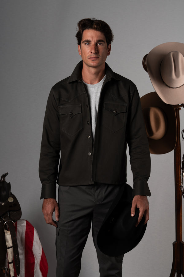 Twill Dark Grey Overshirt