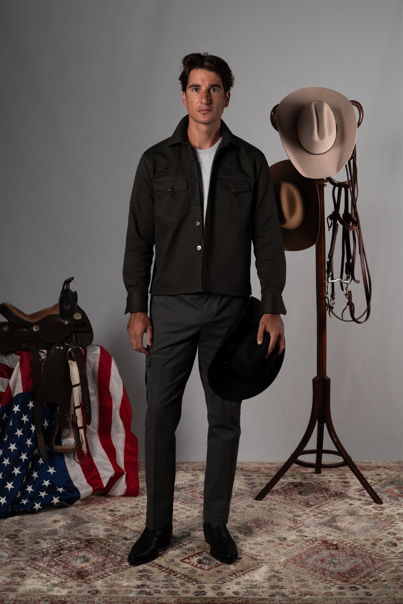 Twill Dark Grey Overshirt - Camisa BUND