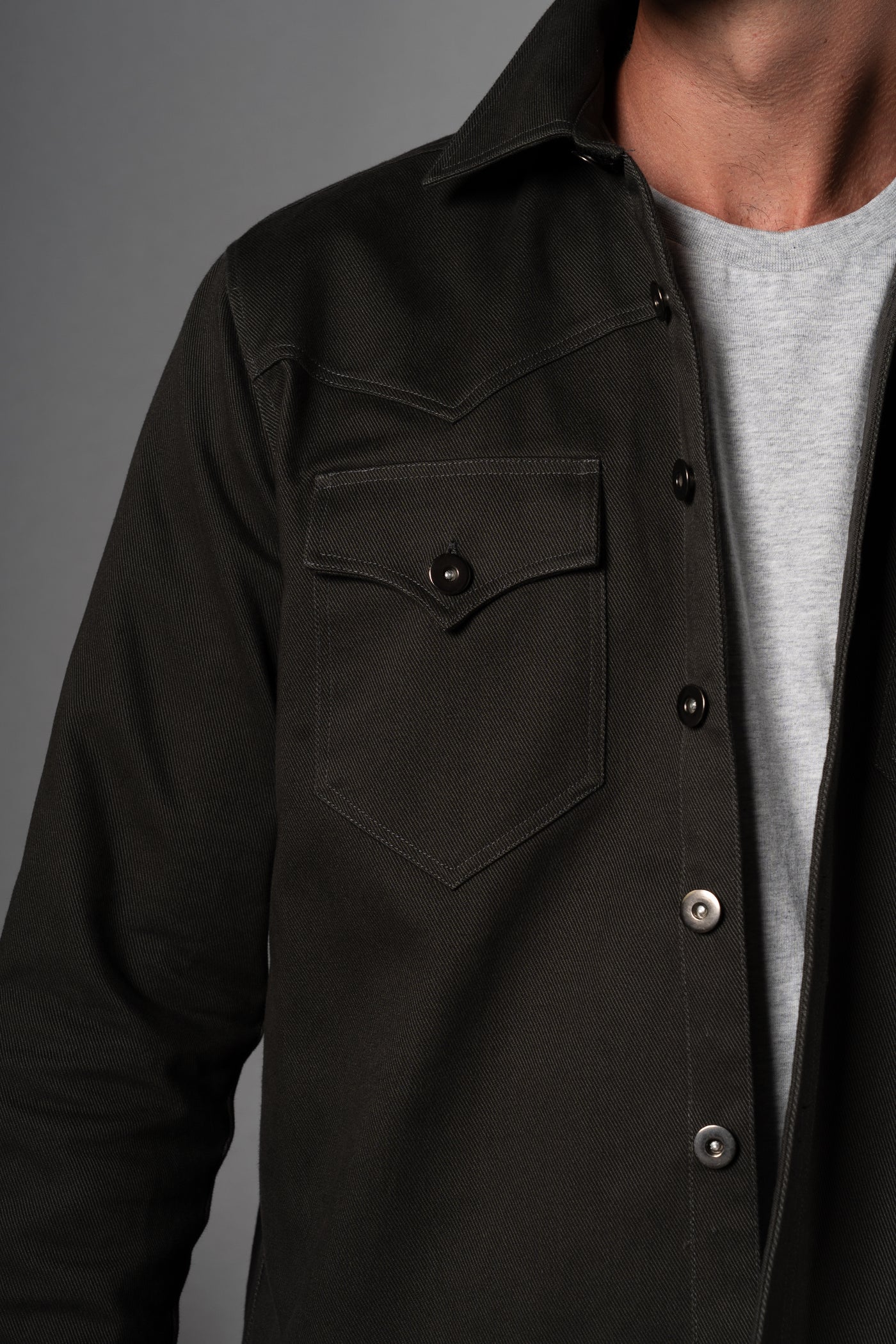 Twill Dark Grey Overshirt - Camisa BUND