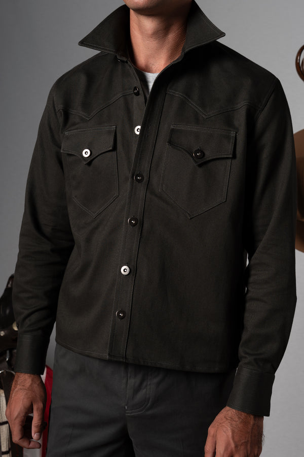 Twill Dark Grey Overshirt