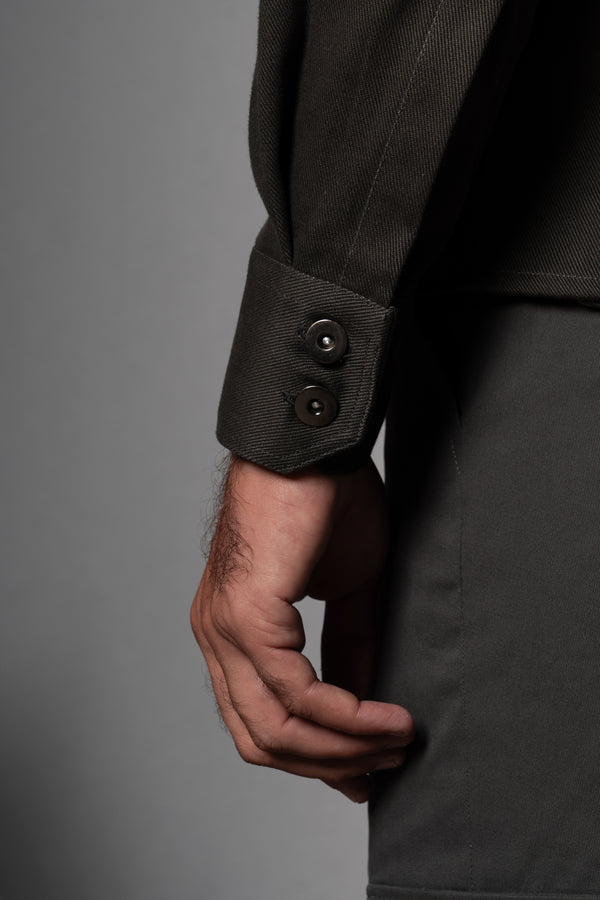 Twill Dark Grey Overshirt