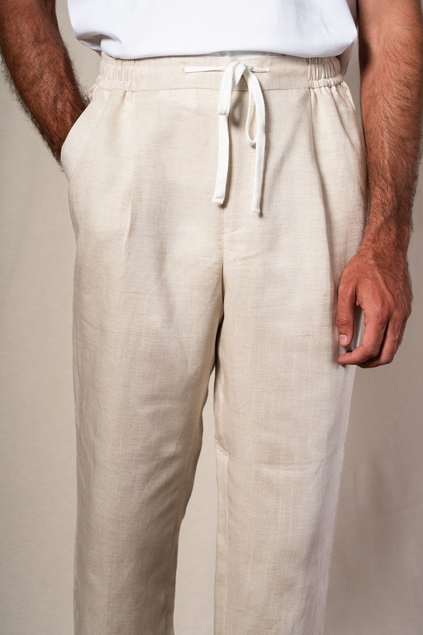 Beige Jogger Casual Pants