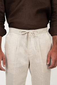 Pantalón Lino Anudar Sand - Pantalón a medida BUND