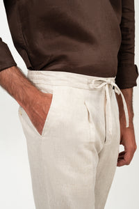 Pantalón Lino Anudar Sand - Pantalón a medida BUND