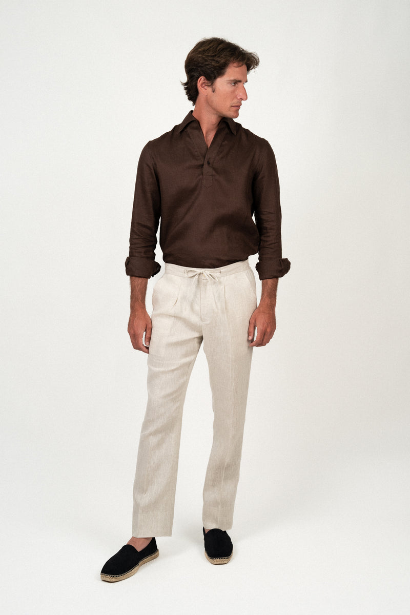 Pantalón Lino Anudar Sand - Pantalón a medida BUND