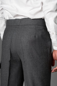 Flannel Light Gray Wool Casual Cargo Pants