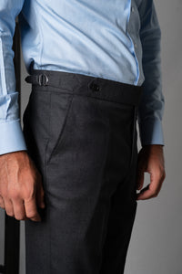 Flannel Stone Gray Wool Casual Cargo Pants