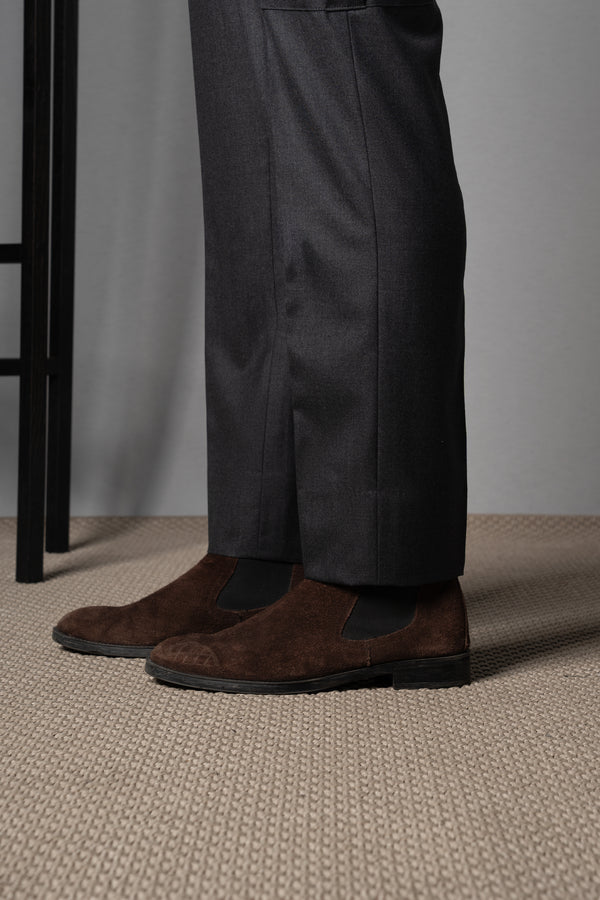 Flannel Stone Gray Wool Casual Cargo Pants