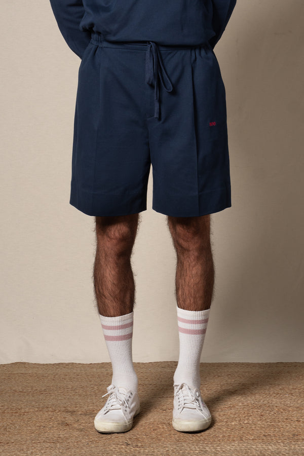 Dark Navy Plain Cotton Shorts