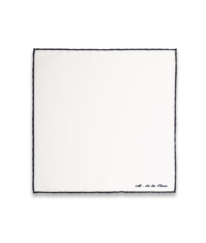 Pañuelo Personalizado Ribete Navy Lino