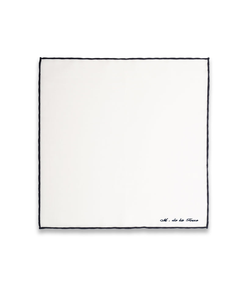 Pañuelo Personalizado Ribete Navy Lino